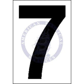 Placard Number 7: White Vinyl - 3.5 Inch